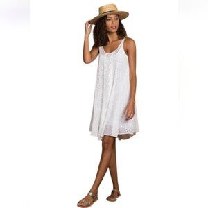 Johnny Was Dress White Eyelet Sundress Size XS Extra Small - Like New Condition